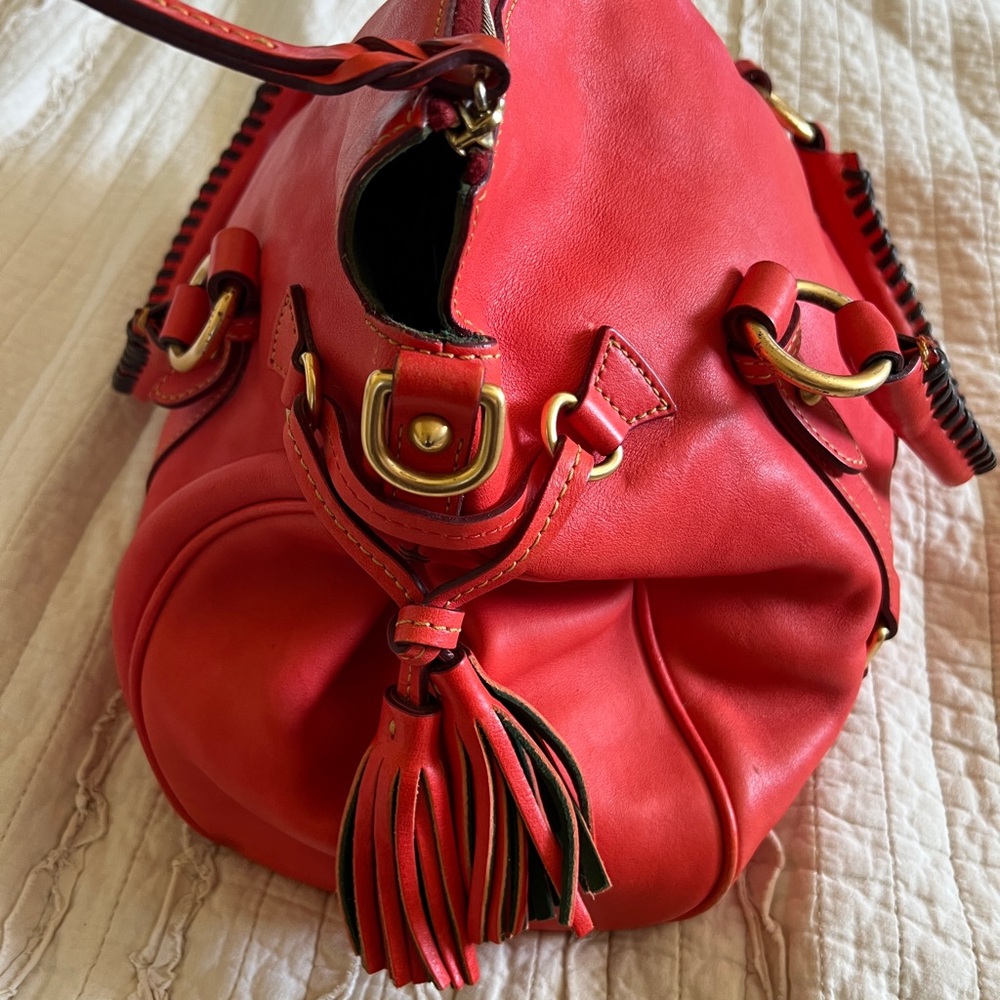 Dooney & Bourke Vibrant Red Florentine Leather Satchel - Picture 5 of 12